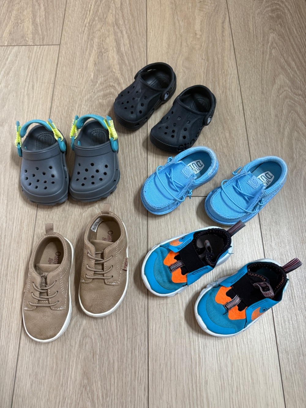 Toddler Shoe Bundle size 5 - Crocs, HeyDude, Nike